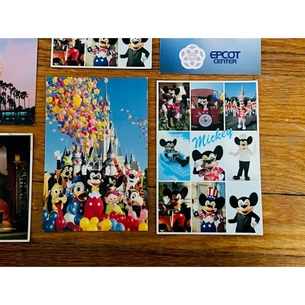 7 Vintage 80s and 90s Disney World Epcot Post Cards